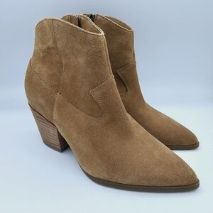 Lucky Brand Ellamy Heeled Pointy Toe Suede Ankle Boots NWOT size 6.5